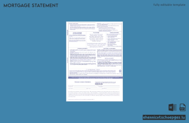 USA Aspiration Bank Hypothekenabrechnung im Word- und PDF-Format, 3 Seiten, Beispielvorschau